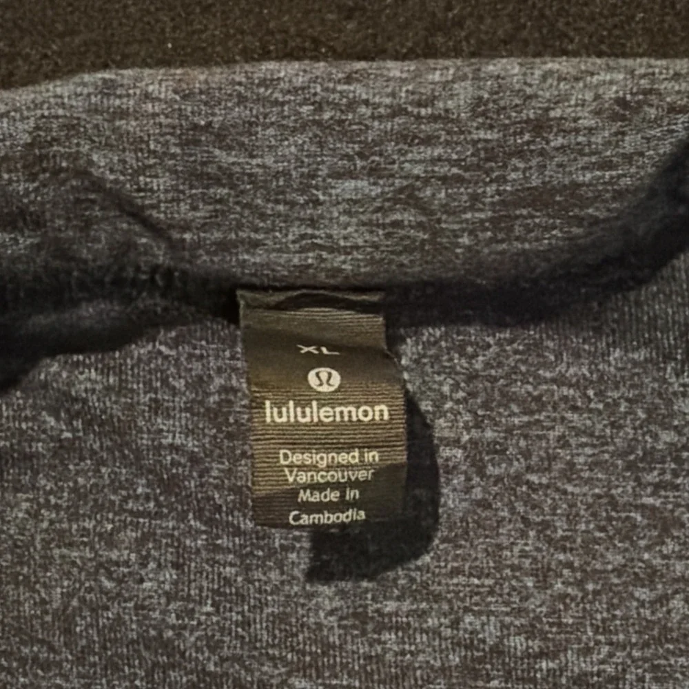 Lululemon Gray Blue Heather Quarter Zip Pullover Long Sleeve Mens XL